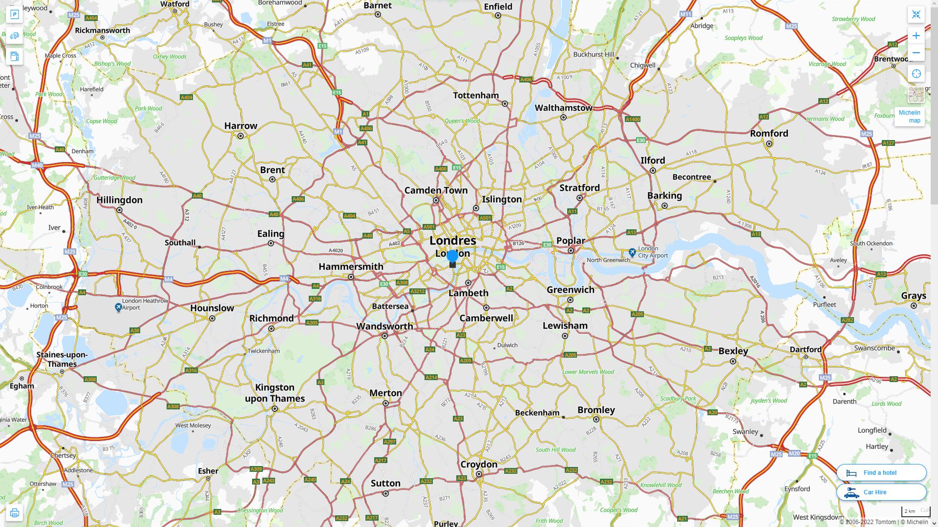 London Royaume Uni Autoroute et carte routiere